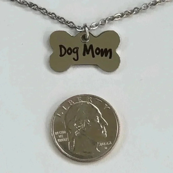 Dog Mom Fur Baby Mother’s Day Stainless Steel Charm Chain Necklace NWT - Picture 2 of 4